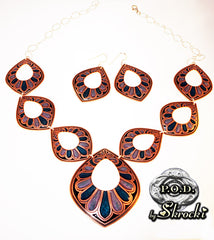 Handmade palm statement necklace in copper