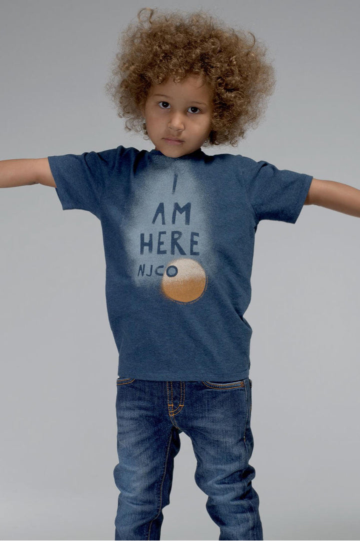Nudie-Jeans-I-am-Here-Childrens-T-Shirt-Navy