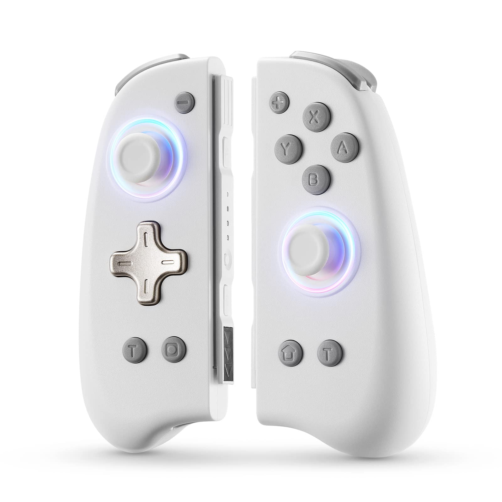 DOYOKY Wireless RGB Joy Con Slim Controller for Switch/Switch OLED (白&灰)