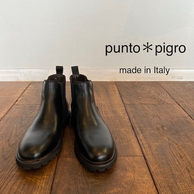 Punto pigro サイドゴアブーツ イタリア製 黒 38 24.5cm www.ijdtogo.org