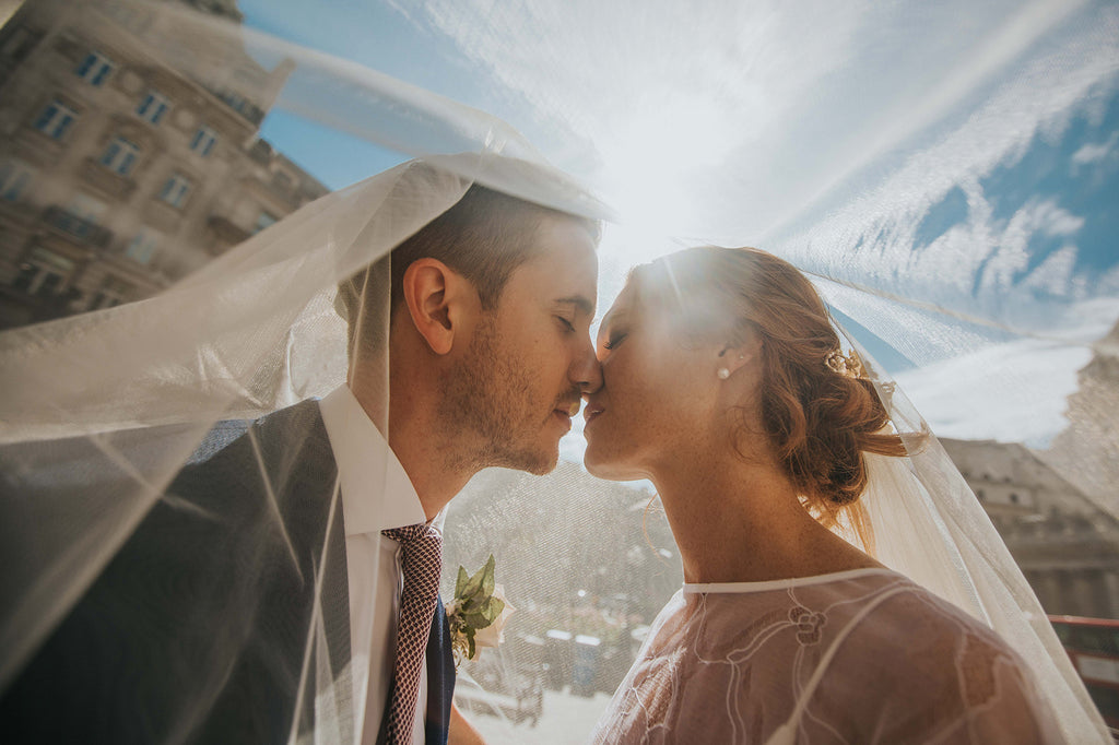 Sabina Motasem minimalist wedding dress