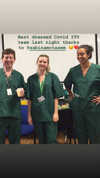 NHS doctors in scrubs made by Sabina Motasem