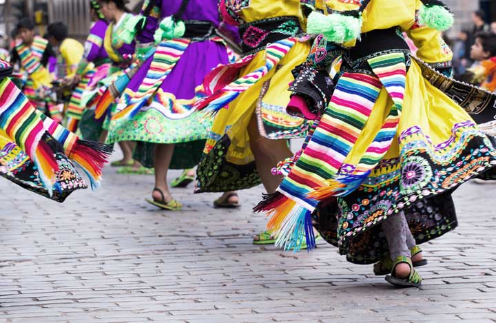 Peruvian dancers at the parade in Cusco
