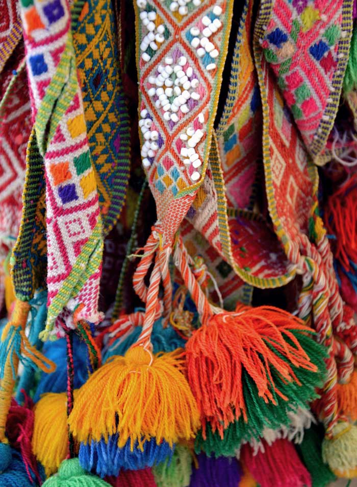 Peruvian Pom Poms: Traditionally Woven Belts with Woolen Pom Poms