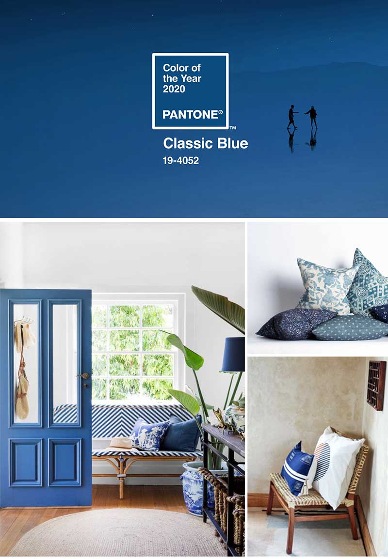 Pantone Color 2020 Classic Blue in Interior Design and Home Decor