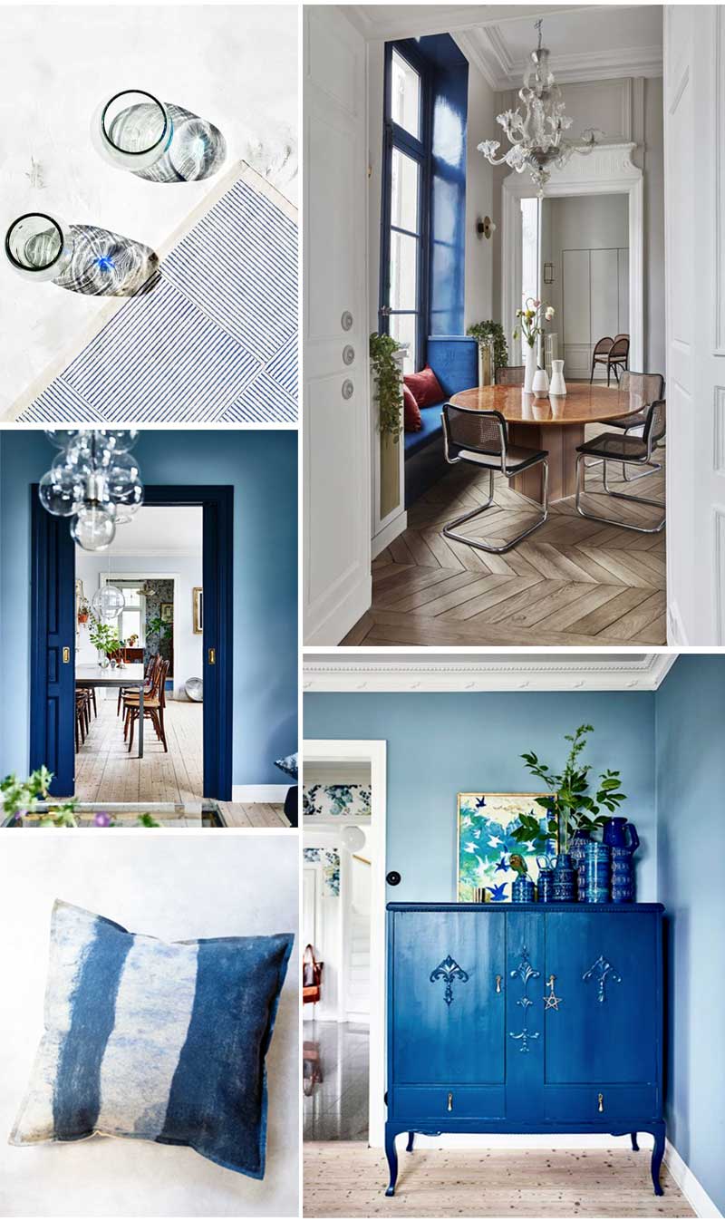 Pantone Color 2020 Classic Blue in Interior Design and Home Decor