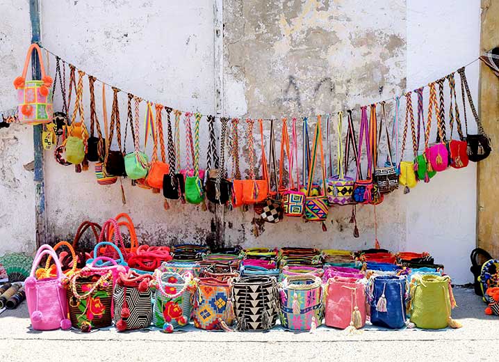 Wayuu bags on a Sunday market