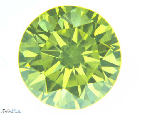 0.72 Round Brilliant VS2 Fancy Vivid Yellowish Green