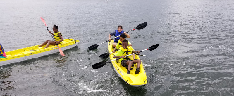 kids kayaking in florida - shark zen