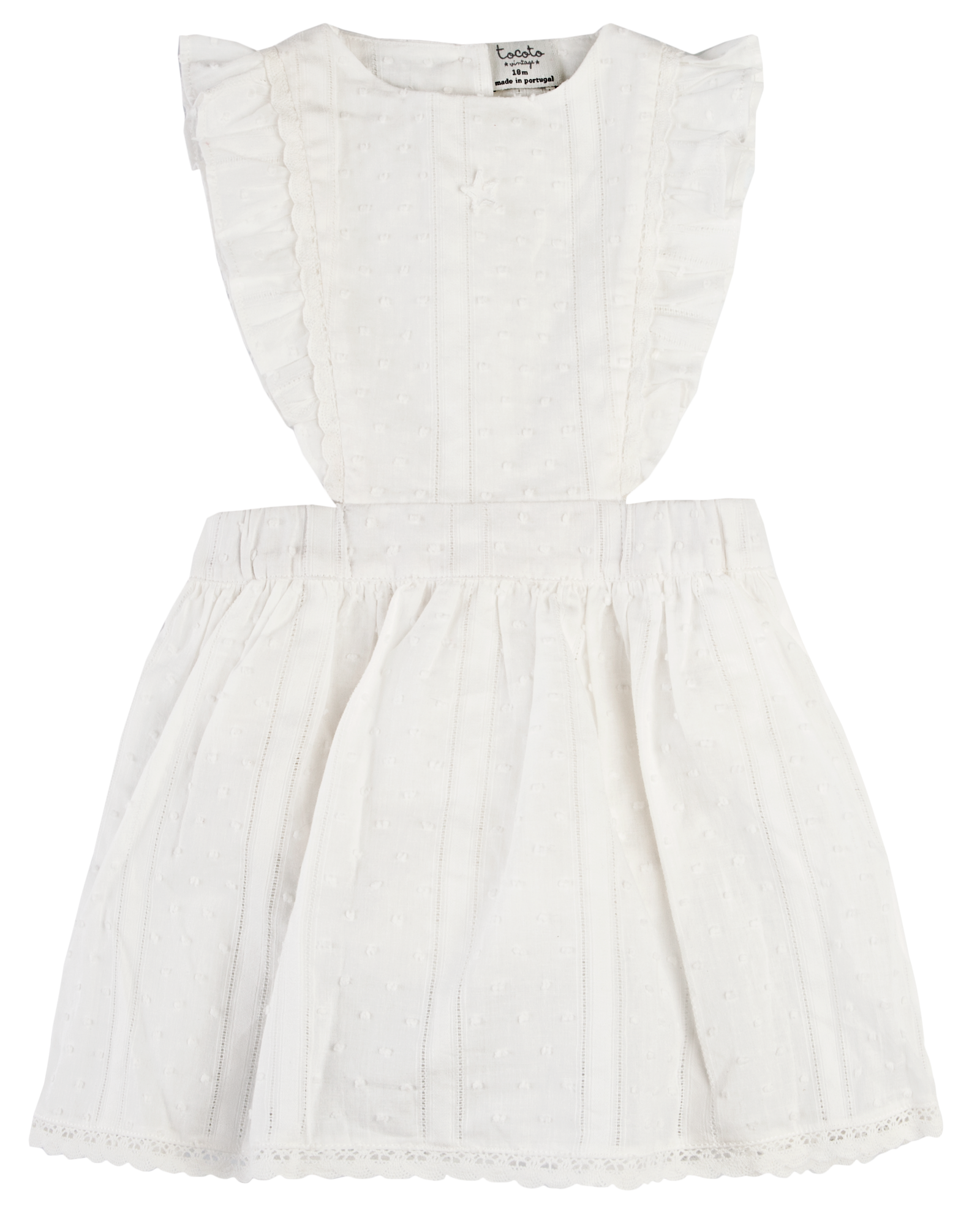 Tocoto Vintage Plumeti Baby Lace Dress - Off-White