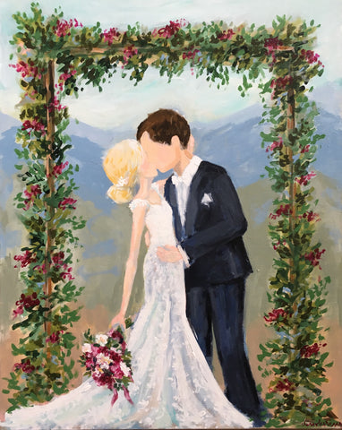 live wedding painting - asheville wedding - live painter