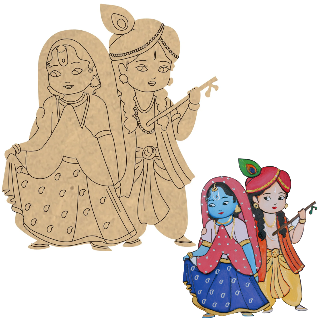 PAPERICIOUS 4mm thick Pre Marked MDF Base Bal Radha Krishna ...