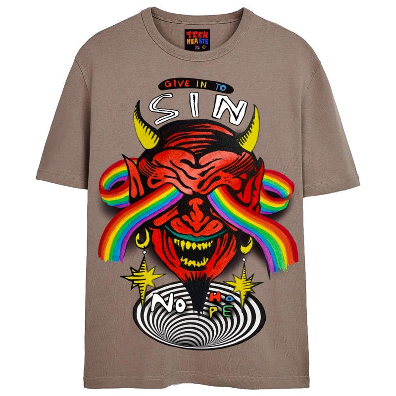 SATANIC RAINBOWS T-Shirts DTG Small SAND 