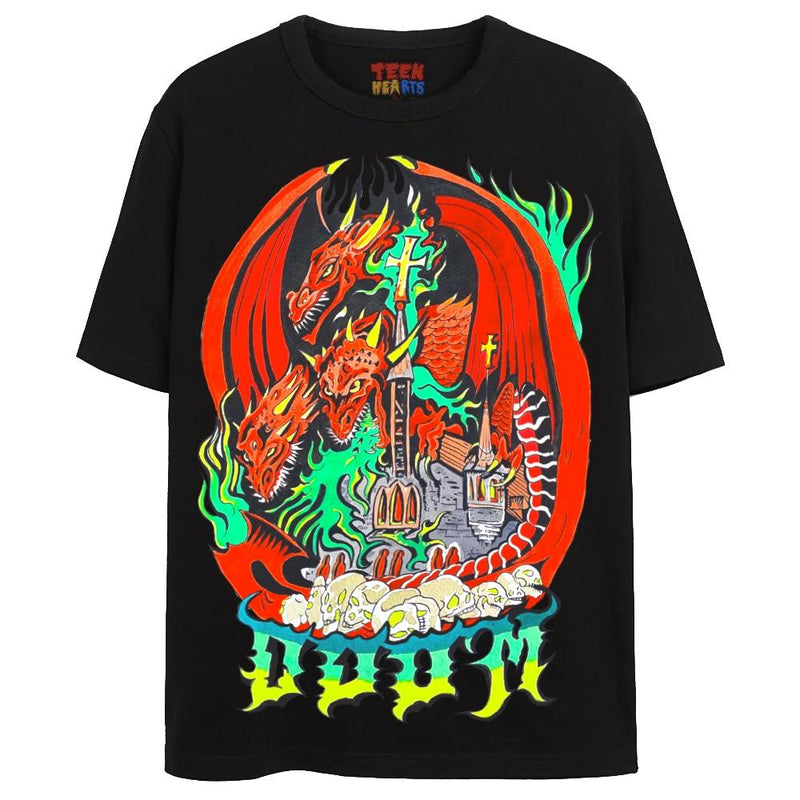 DOOM DRAGON T-Shirts DTG Small Black 