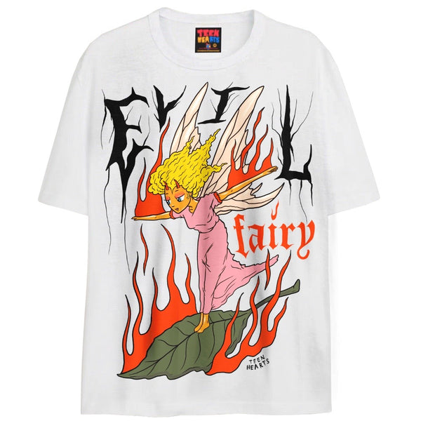 EVIL FAIRY T-Shirts DTG Small White 