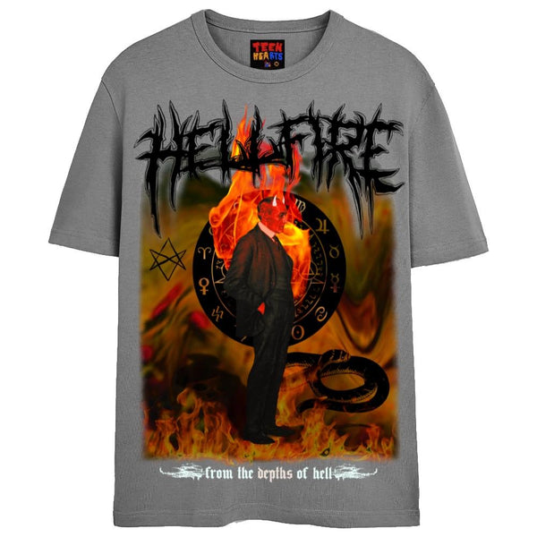 HELLFIRE T-Shirts DTG Small Grey 