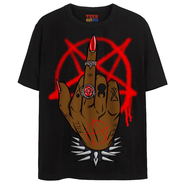 METAL FINGER T-Shirts DTG Small Black 