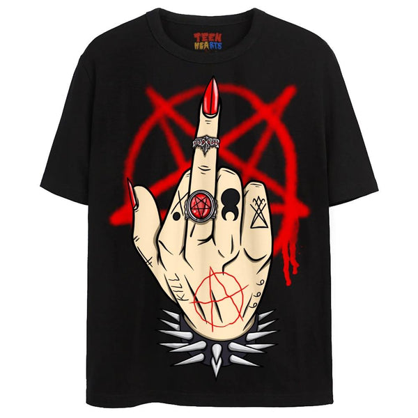 METAL FINGER T-Shirts DTG Small Black 2