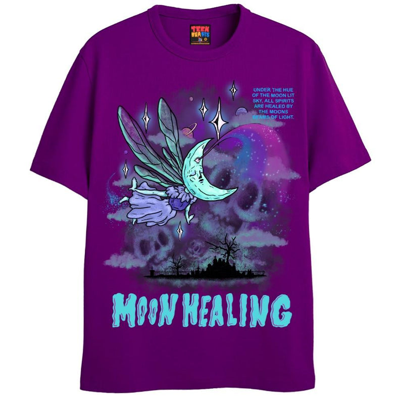 MOON HEALING T-Shirts DTG Small Purple 