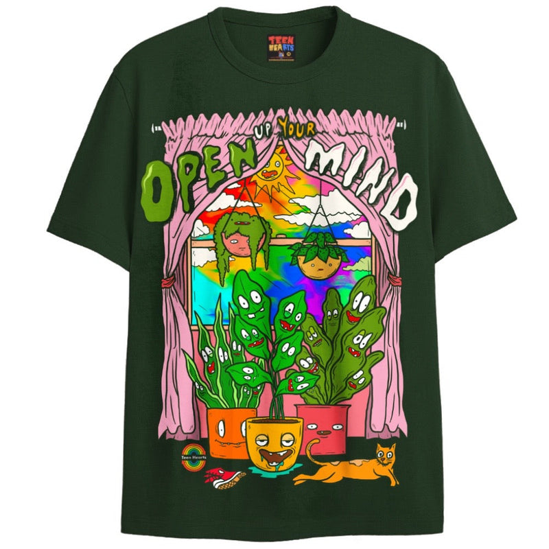 OPEN YOUR MIND T-Shirts DTG Small Green 