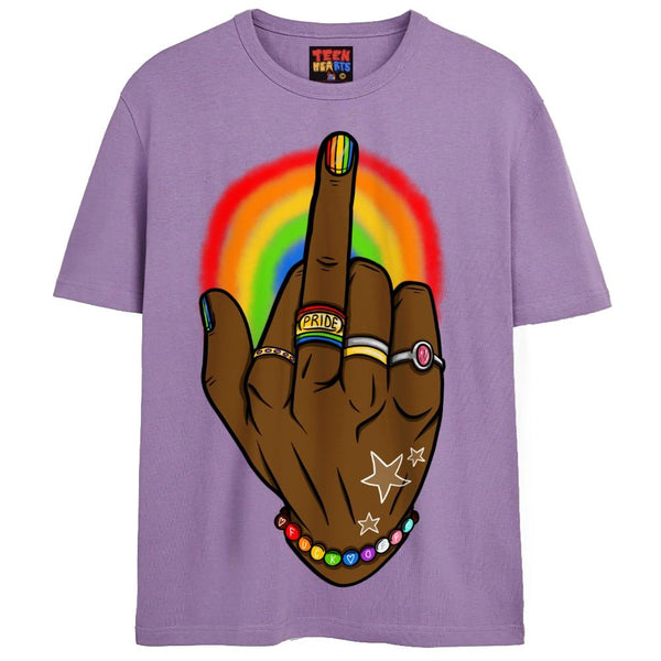 PRIDE FINGER T-Shirts DTG Small Lavender 2