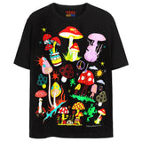 MUSHROOM MASHUP T-Shirts DTG Small Black 