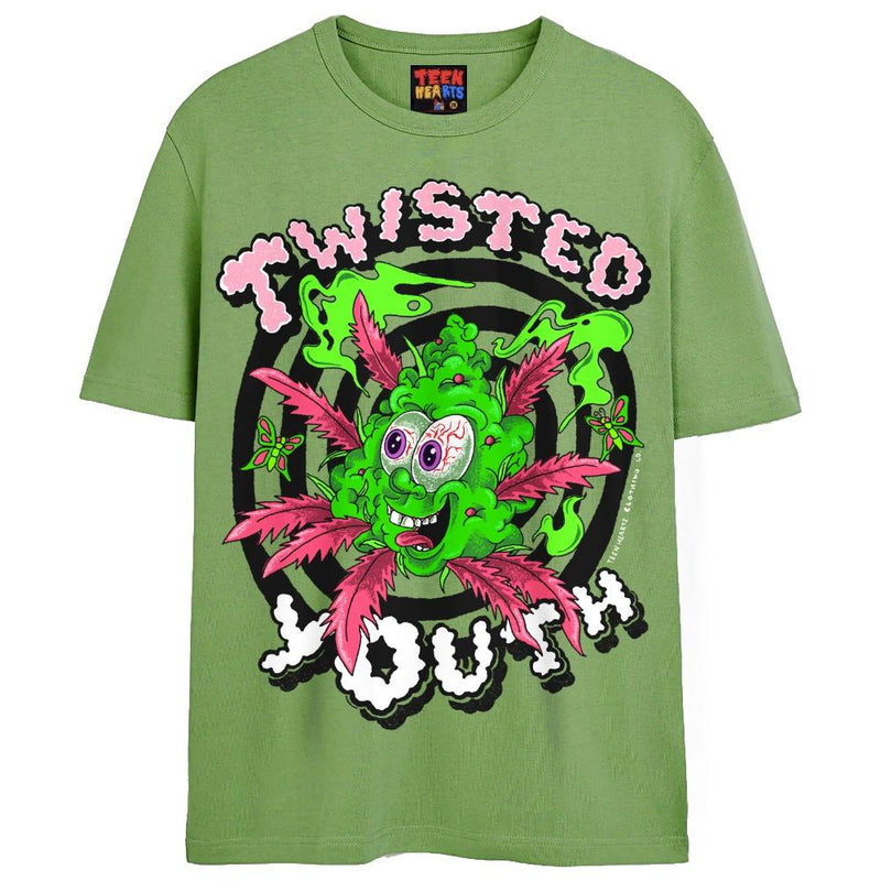 TWISTED YOUTH T-Shirts DTG Small Green 