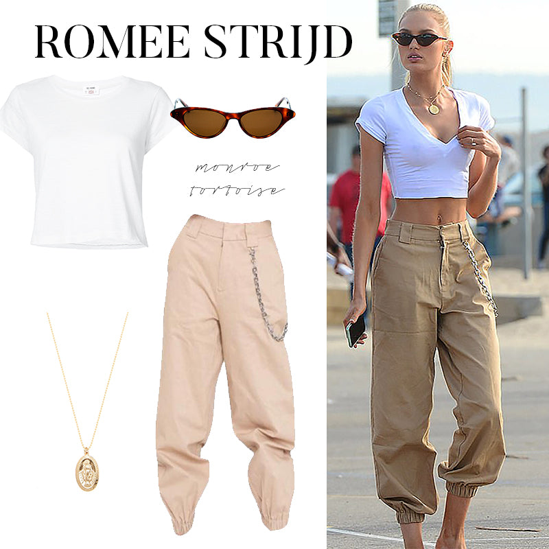 Romee Strijd wears Monroe Tortoise