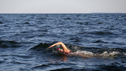 Swimmer Katie Pumphrey, swimming in the ocean