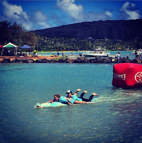 Molokai to Oahu paddleboard race, Robin Lang and Leane Darling