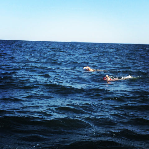 Swimmer Katie Pumphrey, swimming in the ocean