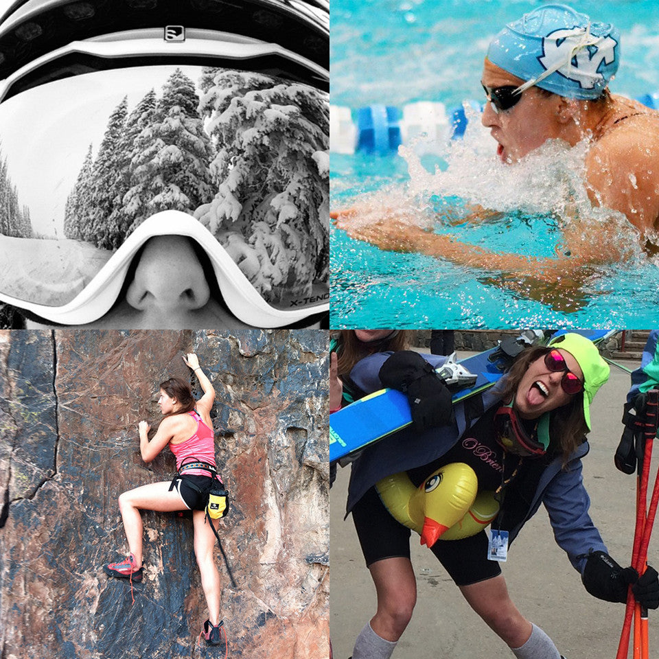 UNC Swimmer, Skier Katie Keel, four images