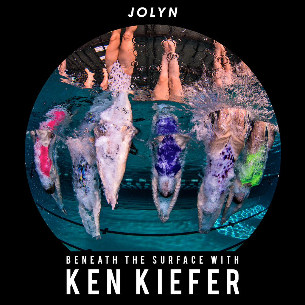 underwater photo of a woman swimmer in a JOLYN swimsuit