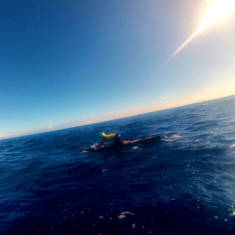 Molokai to Oahu paddleboard race, Robin Lang and Leane Darling