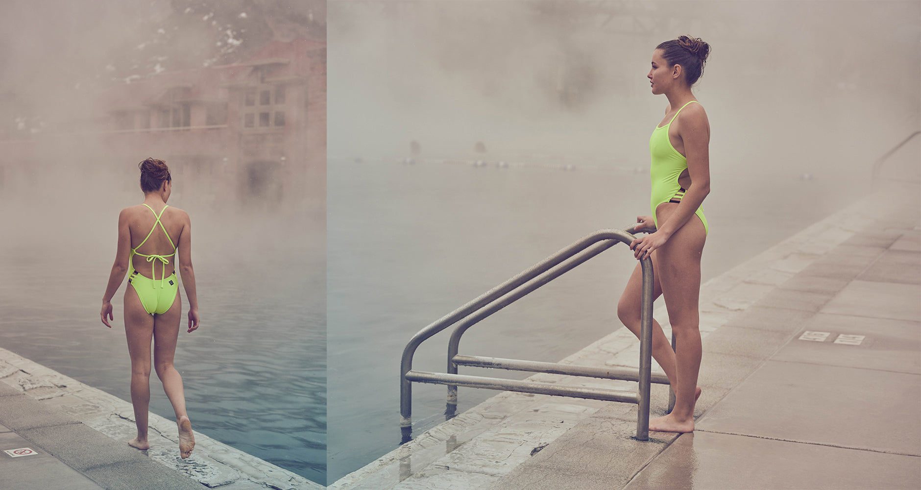 a woman in a one piece JOLYN bathing suit