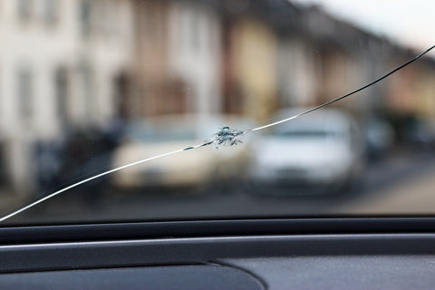car with cracked windshield