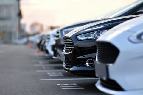 row of parked cars