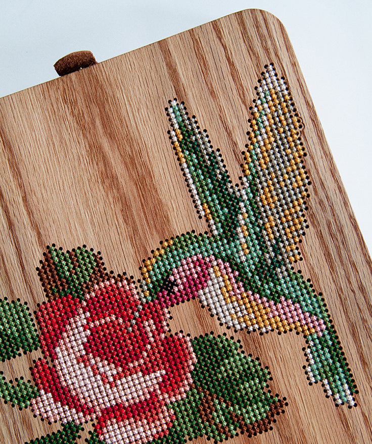 Hummingbird Stitched Wood Backpack by GRAV GRAV