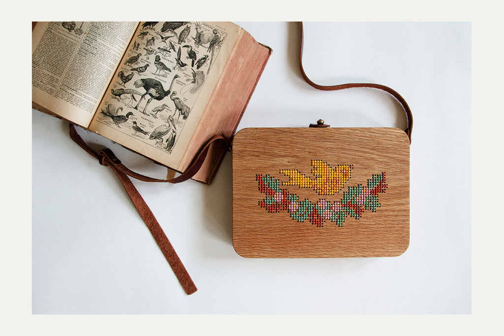 Bird Stitched Wood Backpack by Grav Grav