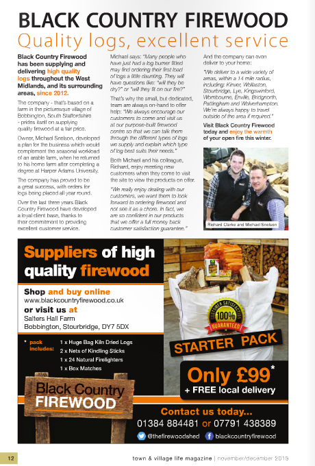Town and Village Life Magazine - Black Country Firewood Editorial