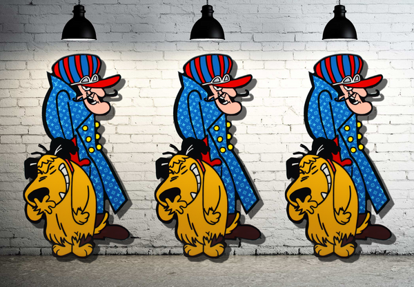 Dick Dastardly Mutley Cartoon Art X Wacky Races Epoxy Resin Wall Art American Anarchy Brand