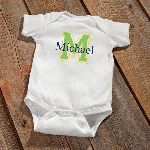 monogram baby onesie