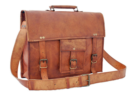 Brown Leather College Satchel