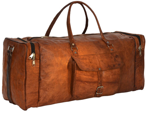 big leather duffle bag