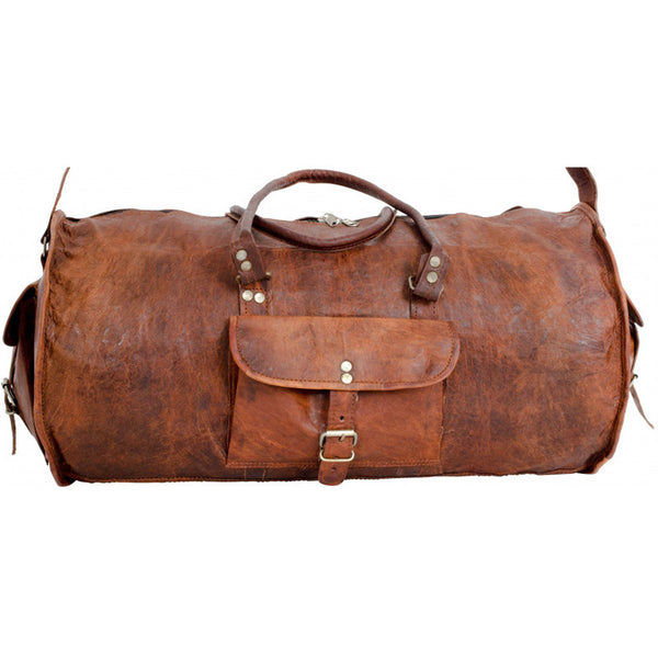 Vintage Leather Duffle Bag 22&quot; | High On Leather
