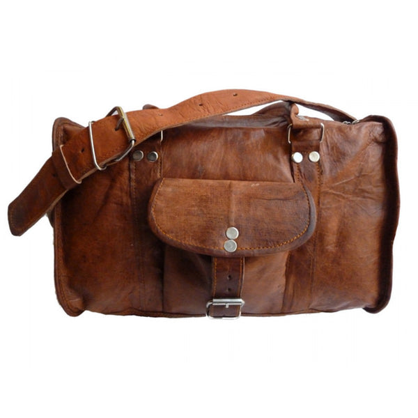 men's small leather duffle bag