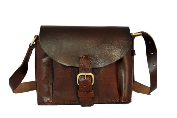 Dark Tanned Leather Sling Purse | High On Leather