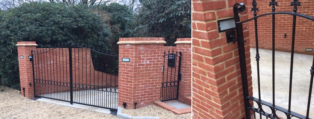 Farnham Wrought Iron Driveway Gate and Matching Side Gate
