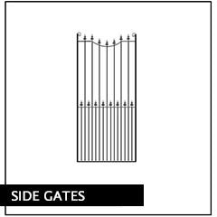 Metal Side Pedestrian Gates. Huge range of designs, handcrafted in the UK to any width.