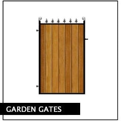 Garden Gates. Deep framed metal with wooden cladding. Handcrafted to any width or height in the UK.